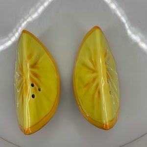 Orange wedge salt and pepper shakers. New/unused
